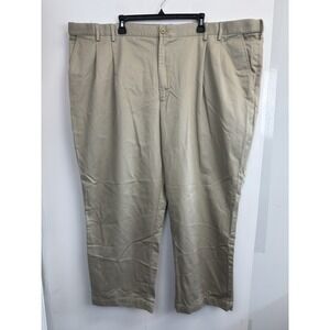 Izod Big & Tall Men's‎ Size 54x30 Double Pleated Tan Khaki Chino Dress Pants